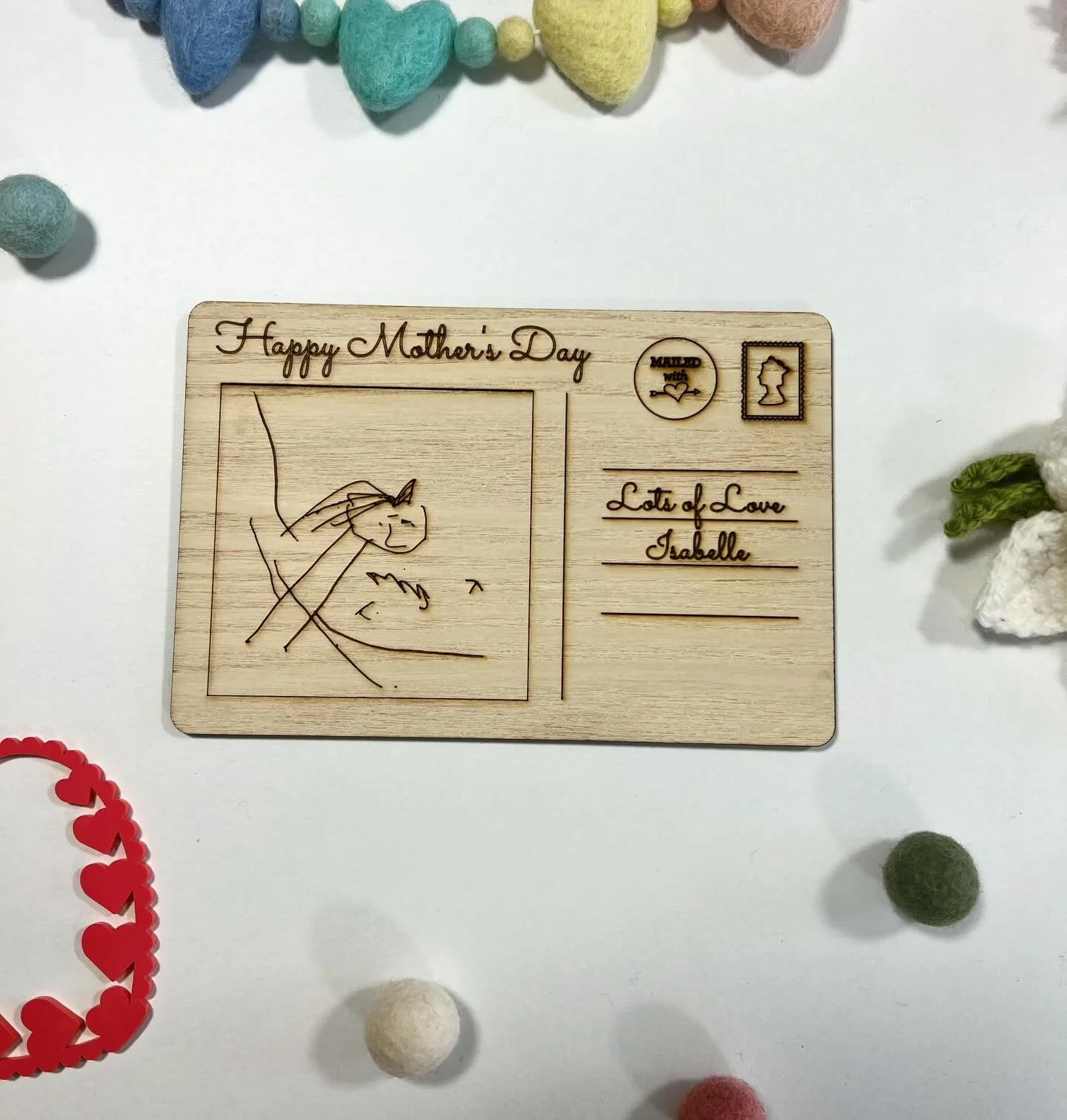 They draw the picture I made it permanent by engraving onto wood ❤️