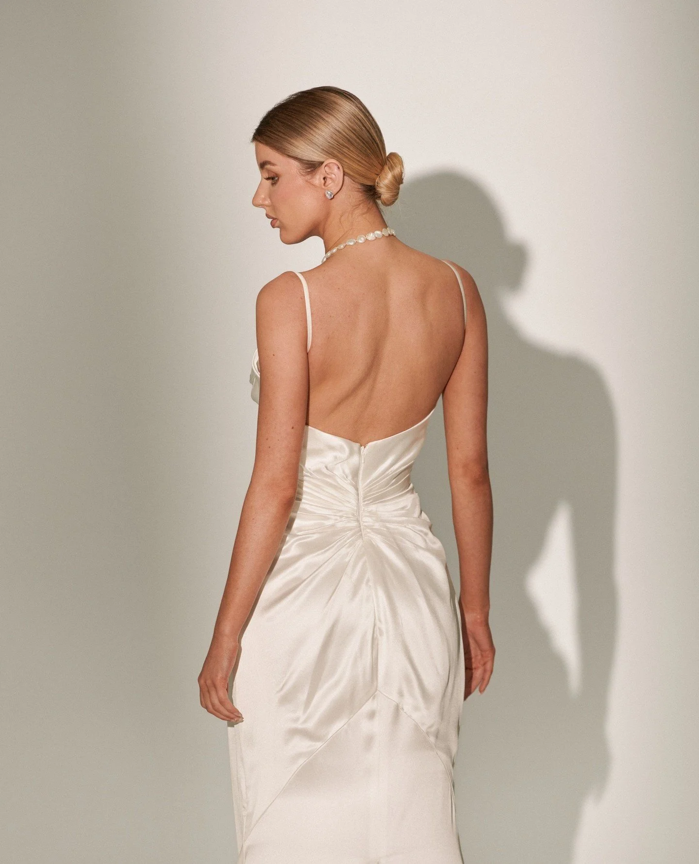 The perfect reception dress. ⁠
⁠
Our ZB22984 silk gown. 🤍