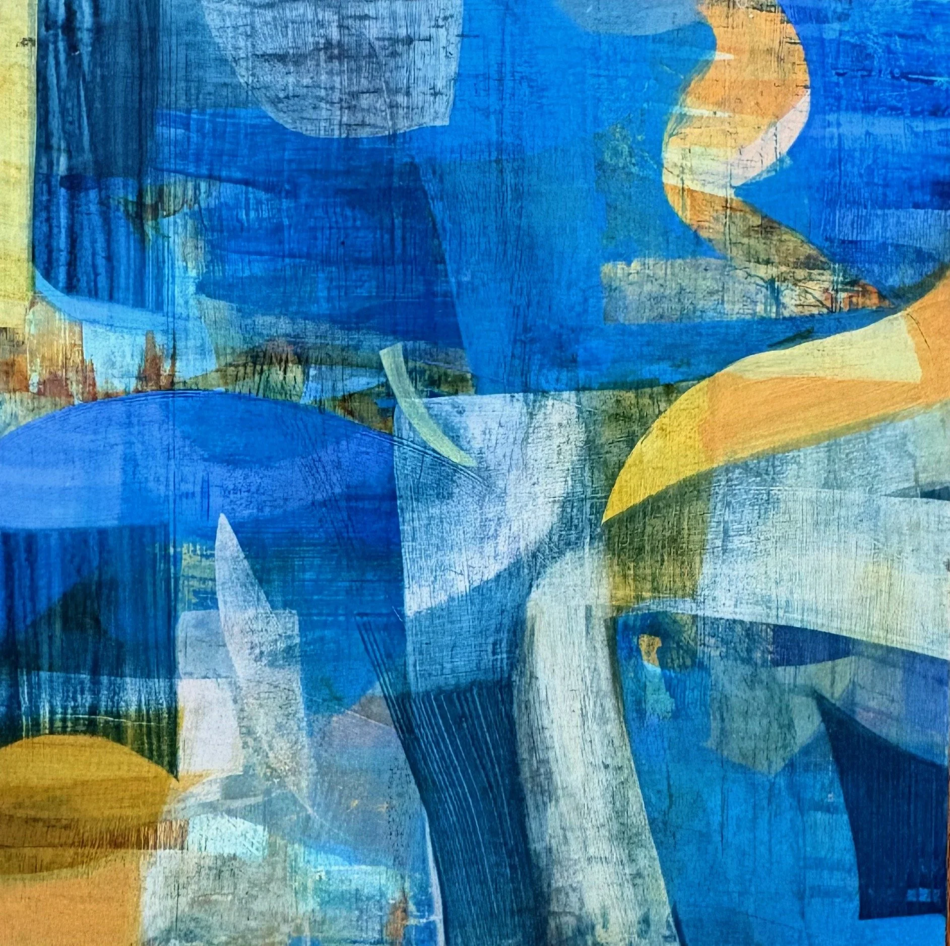 Intimate Abstract intuitive painting for your home. Inspired lapping waves where land meets the ocean.