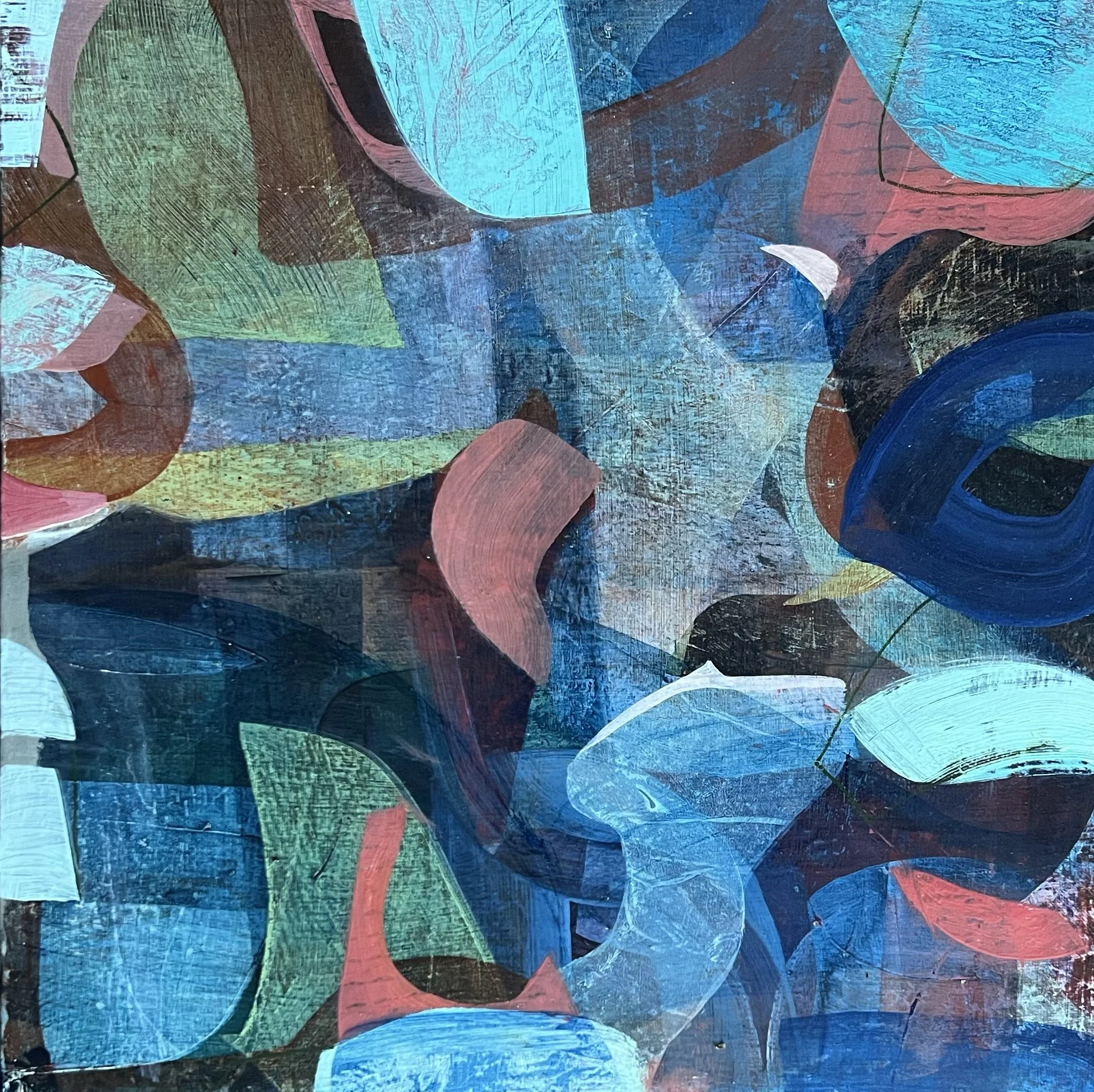 Abstract intuitive painting celebrating the magic or rock pools