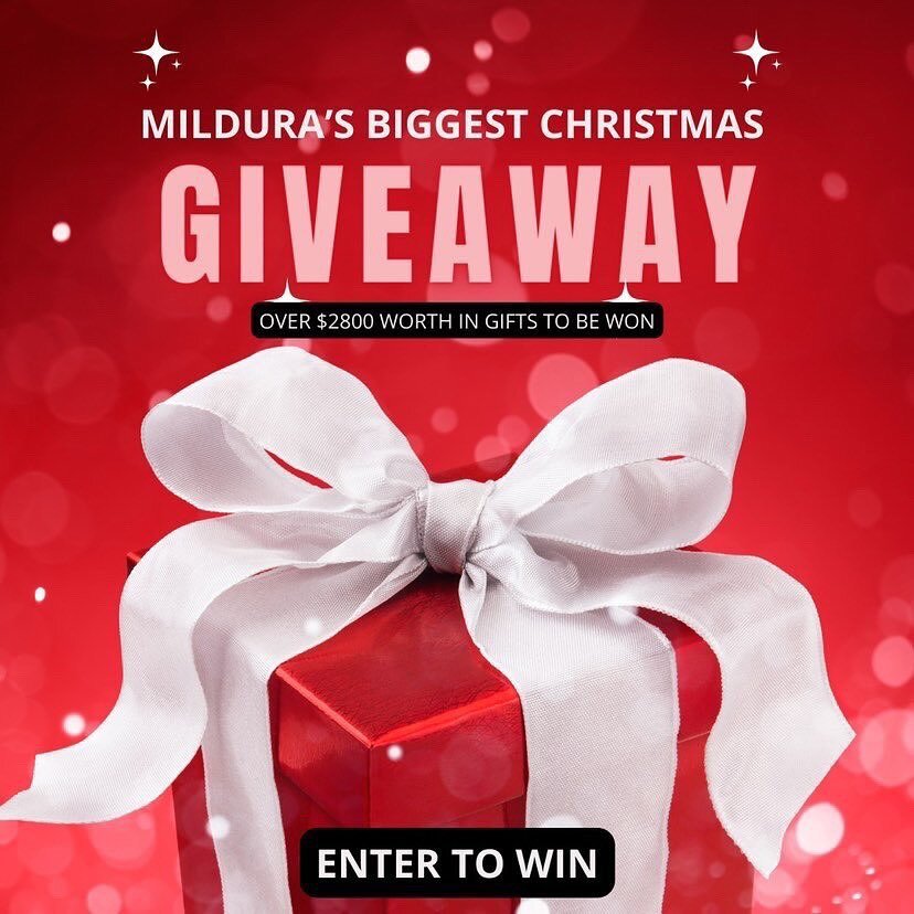 Mildura&rsquo;s BIGGEST Christmas giveaway 

We&rsquo;ve got you covered for Christmas! One lucky winner is going to win over $2800 worth in Christmas vouchers. These vouchers can either be used for yourself or given as a gift to friends and family. 