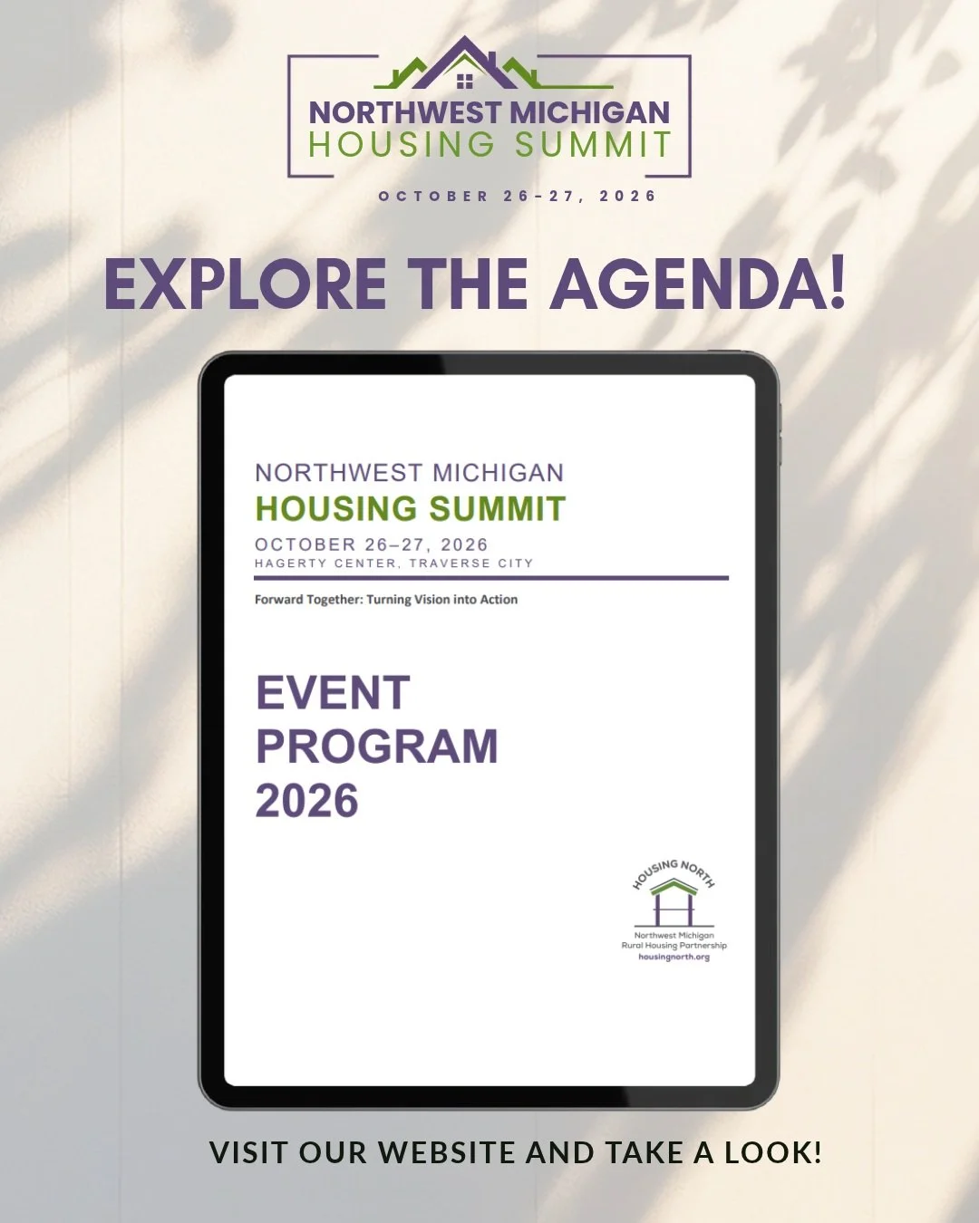 📣 The Draft Agenda is HERE!

The Northwest Michigan Housing Summit is getting closer, and we are excited to give you a first look at what&rsquo;s ahead! 🙌

While we are still making a few final adjustments to the details, the heart of the Summit is