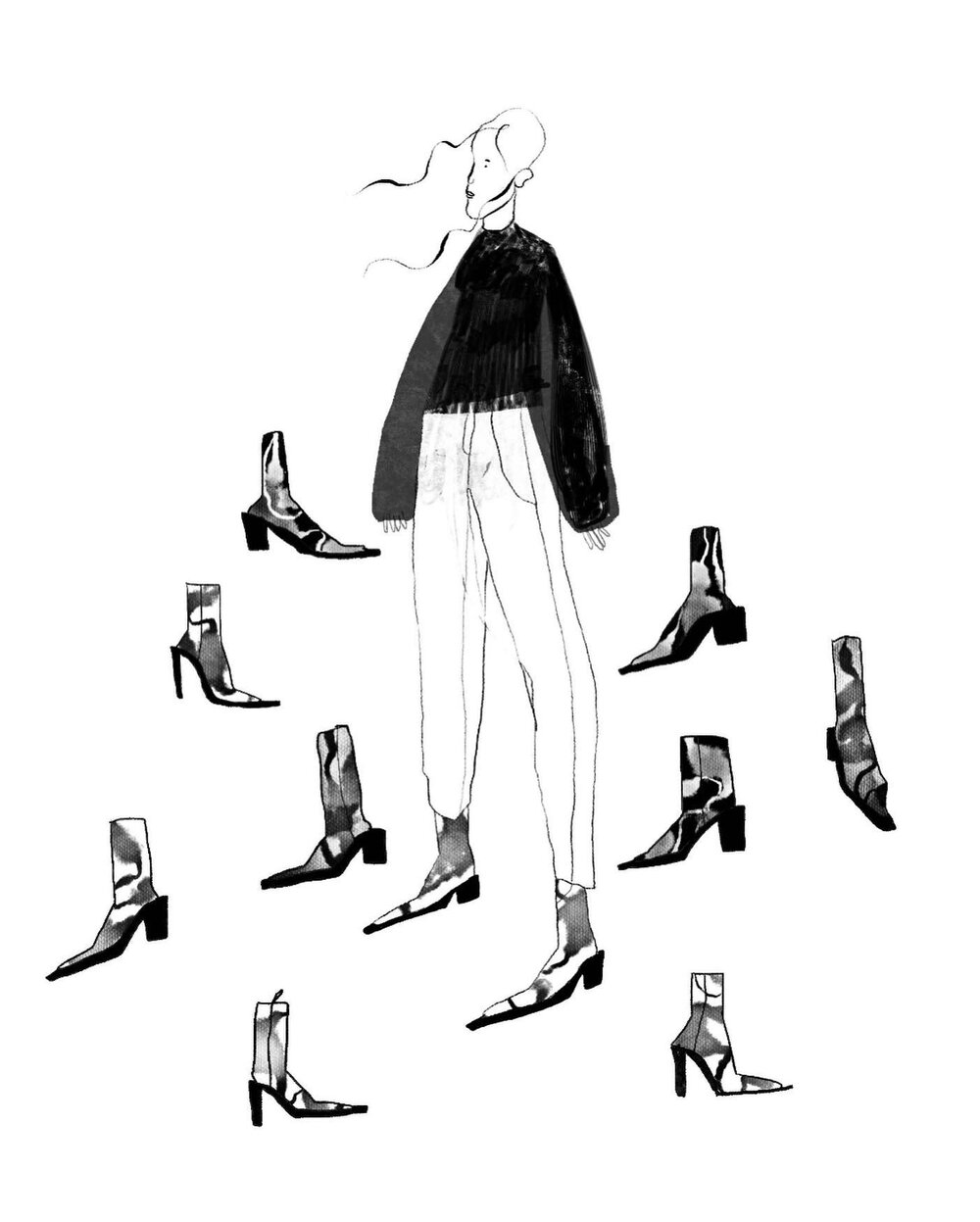 A drawing based on a pair of shoes 
 
 
 
#fashionillustration #illustration #menah #digitaldrawing #procreatebrushes #ootd #fashion #drawing