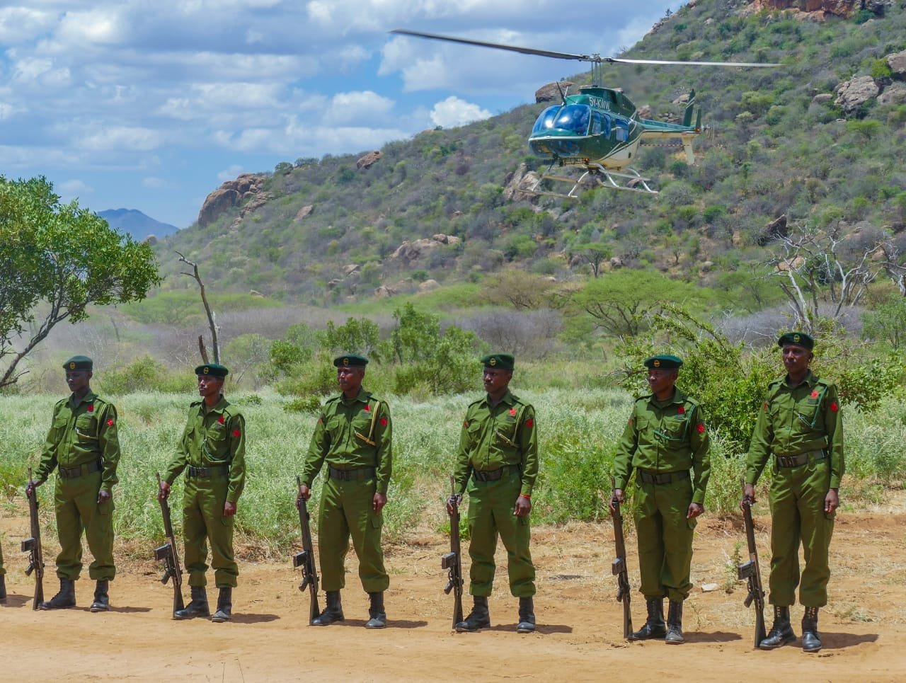 Namunyak Rangers awaiting the arrival of Dr Mutua 