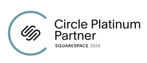 Circle Platinum Partner logo for Squarespace 2026 with a stylized 'S' inside a circle.