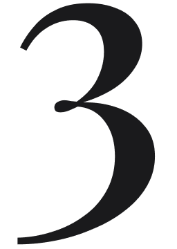 A large, black number 3 on a transparent or light background.