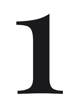 A large black number one on a white background.