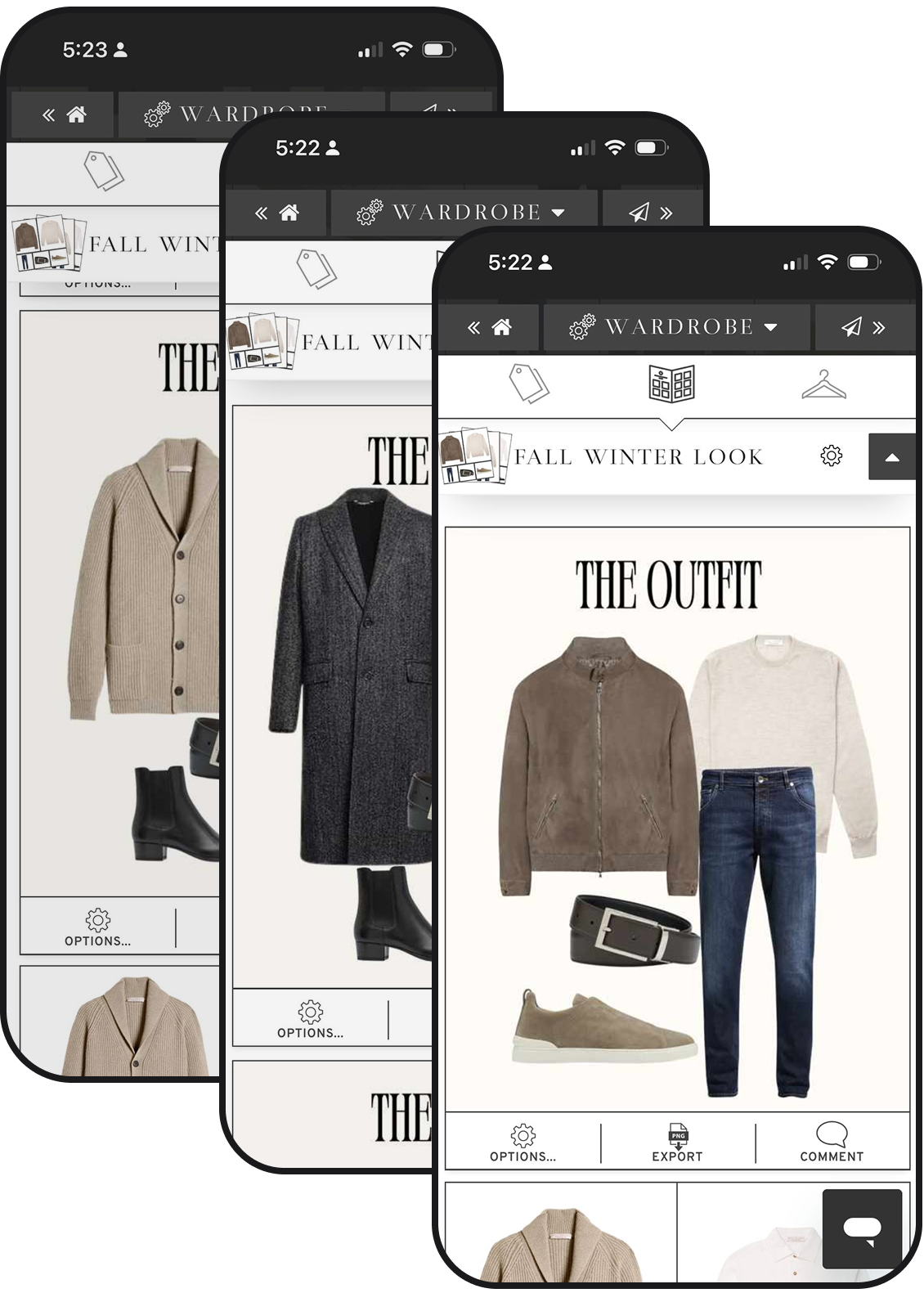Step by step implementation of the wardrobe process