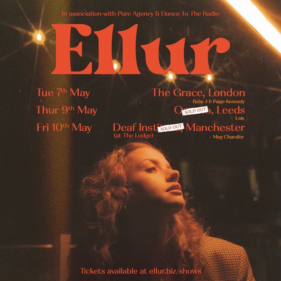 Next week @ellurmusic is hitting the road for her debut headline tour! Manchester &amp; Leeds are all sold out but some tickets still left in London so grab &lsquo;em while you can! 

Ticket link in Ellur bio 🎟️ 

Support from: @itsloismusic | @mege