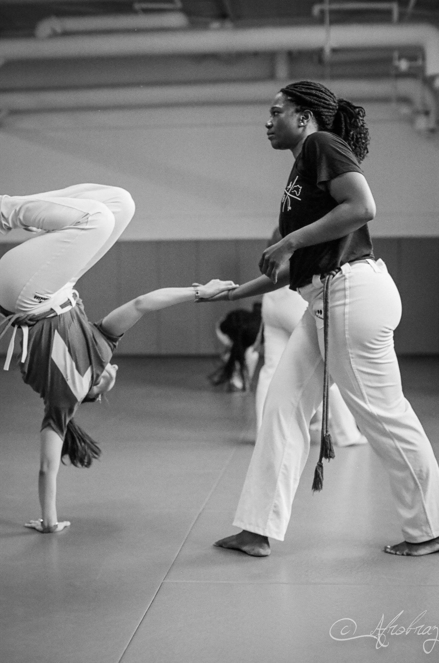 Capoeira (Afro-Brazilian Martial Arts) athletes practice
