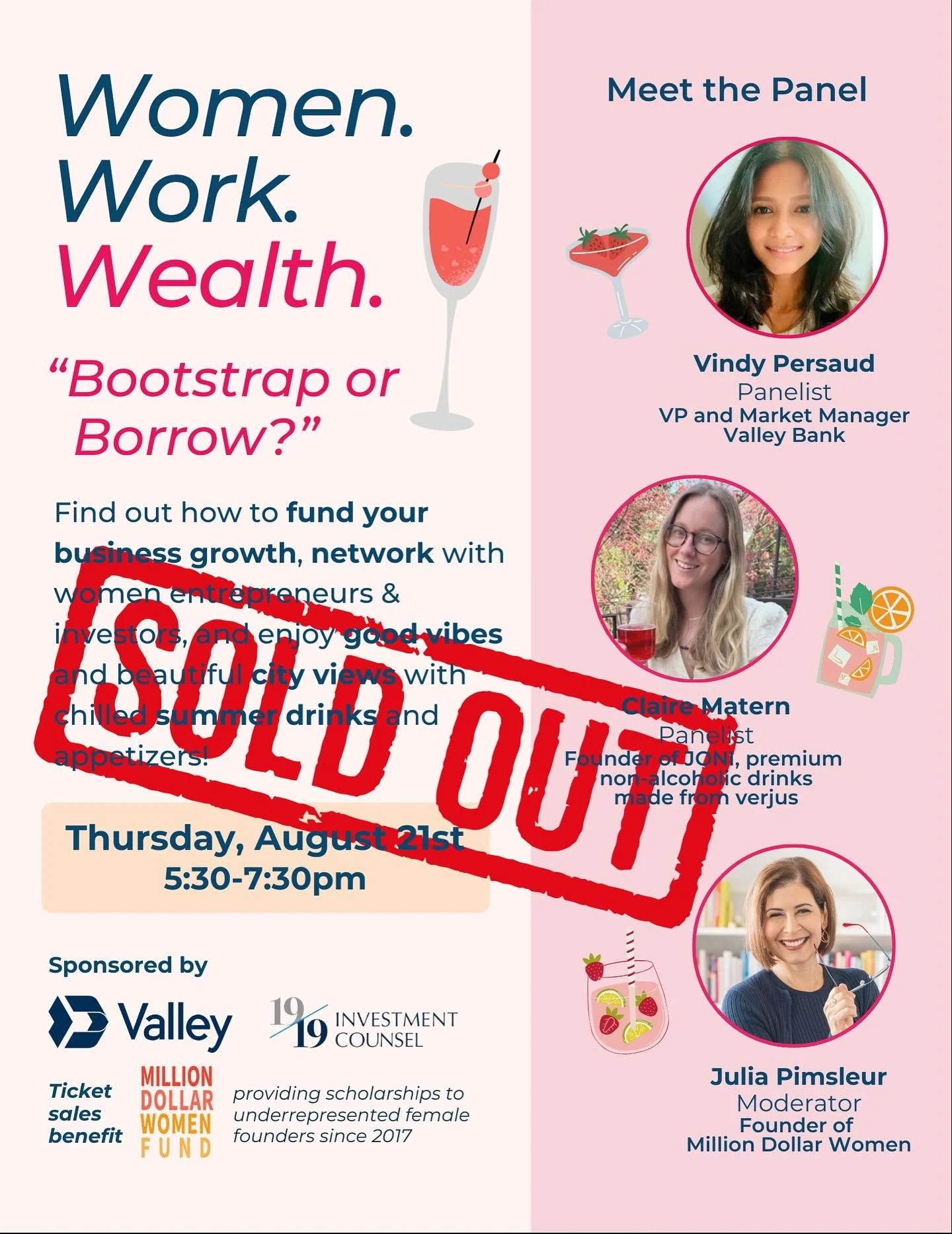 Who says August in NYC is a ghost town? The Women. Work. Wealth. — Bootstrap or Borrow event next week @valleybank is sold out! A powerful reminder that women business owners are using this slower season to set strategy, seek growth capital, an