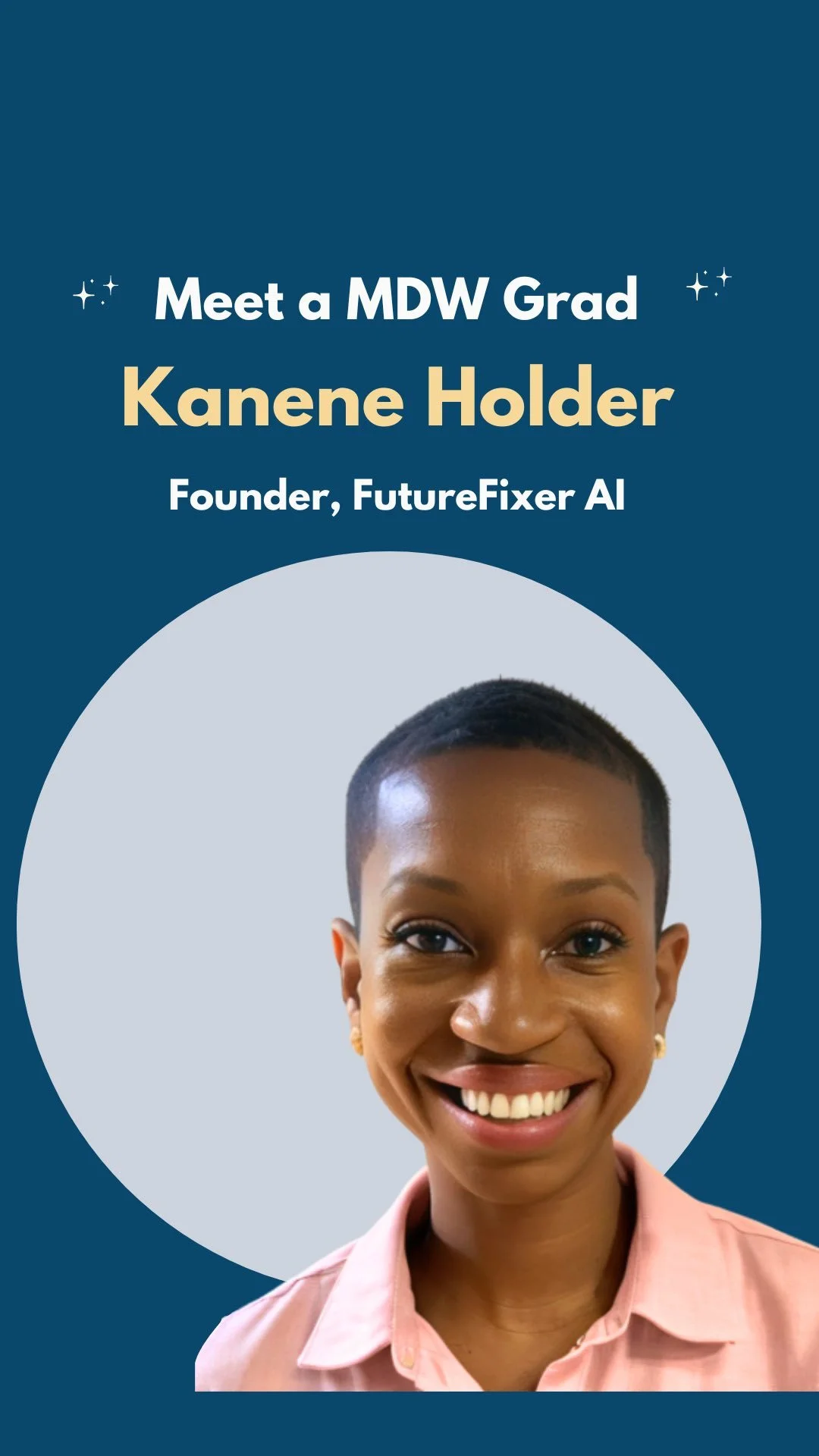 Meet Kanene Holder, Founder of FutureFixer AI consulting, educator and artist.✨
A graduate of the MDW Accelerator (with a scholarship from the MDW Fund), Kanene gained more confidence around closing bigger deals and was a super-connector in the coho