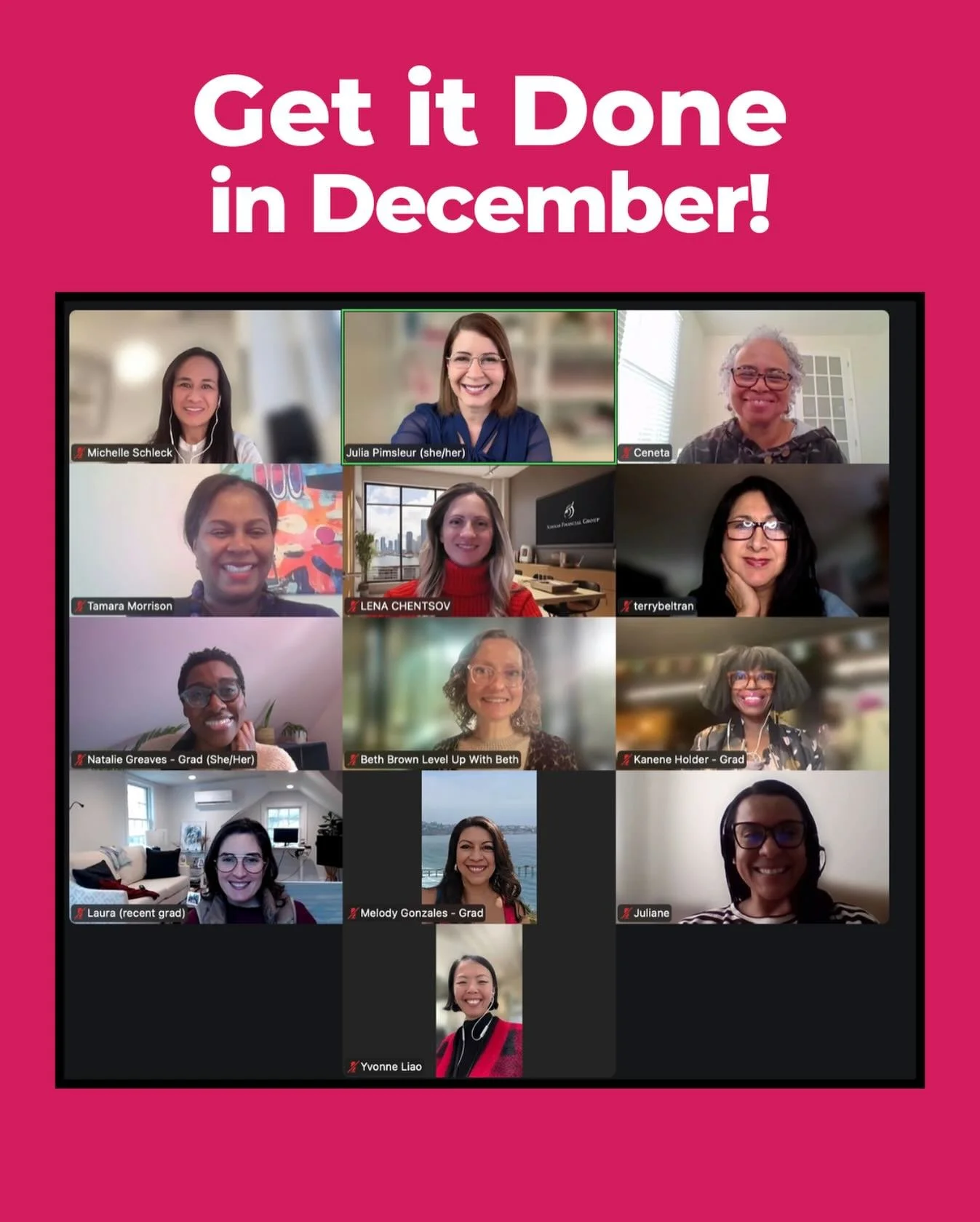 Getting a December focus boost in great company! 💪❄️

What a joy to spend two hours yesterday teaching ambitious women small business owners at my &ldquo;Get It Done in December!&rdquo; Workshop. It&rsquo;s so gratifying to share tools and best prac