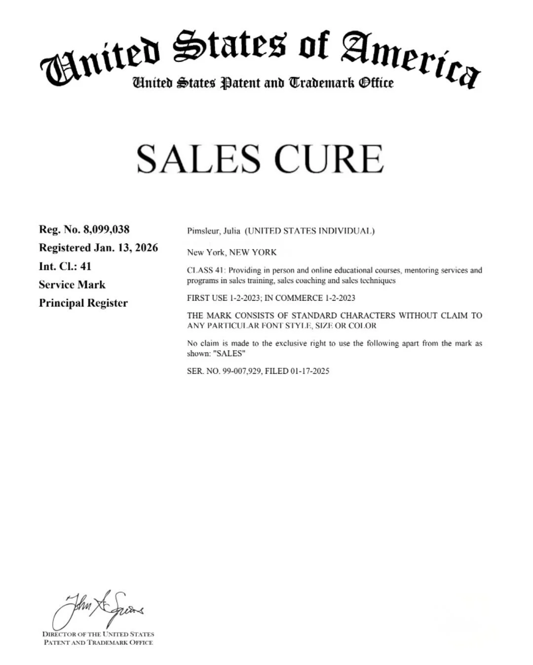 SALES CURE&reg; is officially trademarked.🩷

When I started Million Dollar Women ten years ago, I never planned on teaching women sales skills. But about five years ago, I realized that very few women had ever been taught sales at all, and it was ea