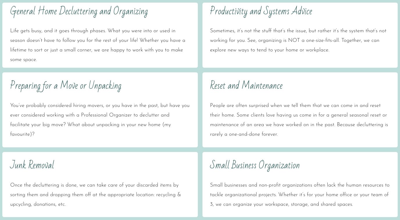 Description of Mostly Organized services