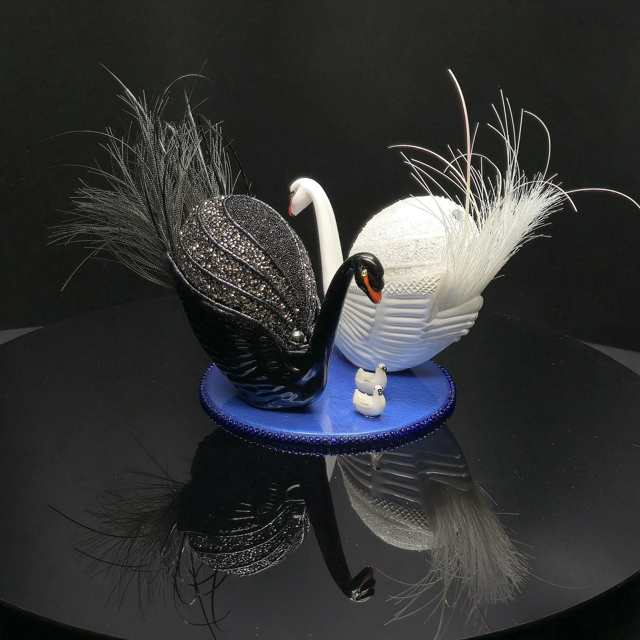 "The Glitterati Have Arrived" - $300 - 10" w, 4" d, 5" h - natural duck eggs