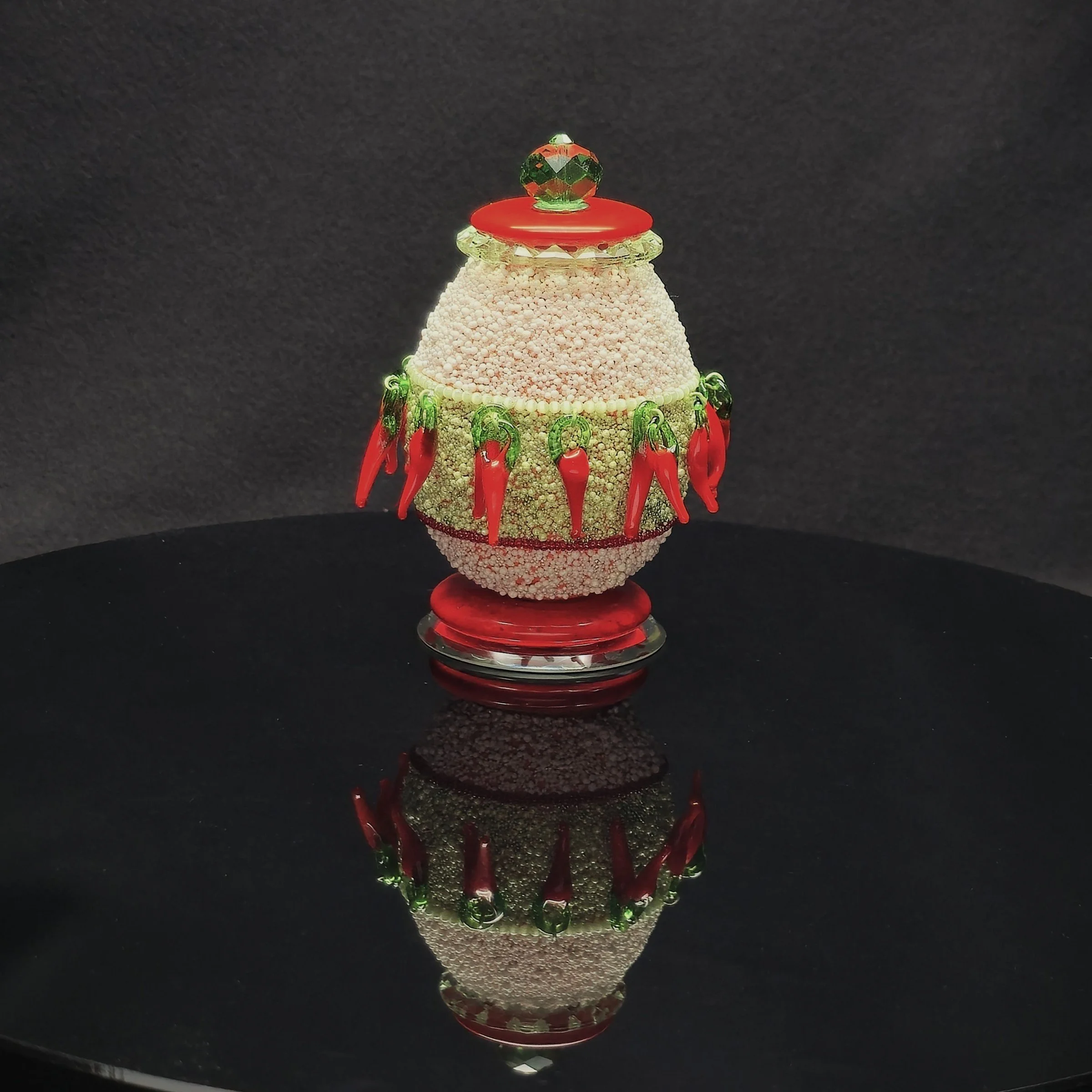 "Cayenne Cocktail" - $250 - 3" diameter, 4" high. Natural duck egg.