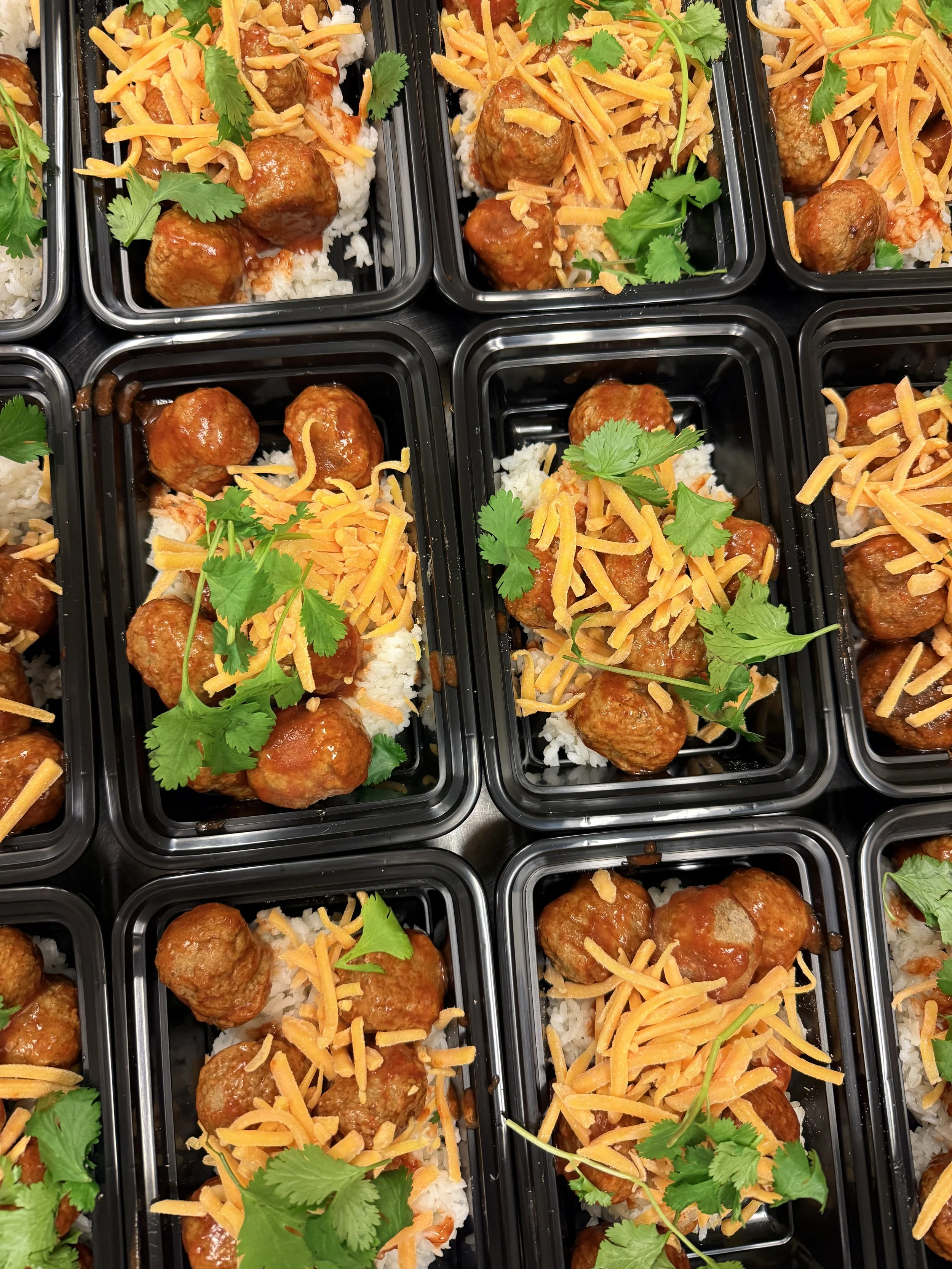 Enchilada chicken meatballs with choice of rice