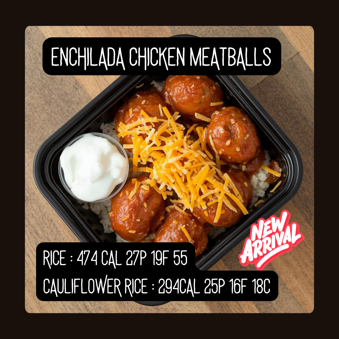 Enchilada chicken meatballs with choice of rice