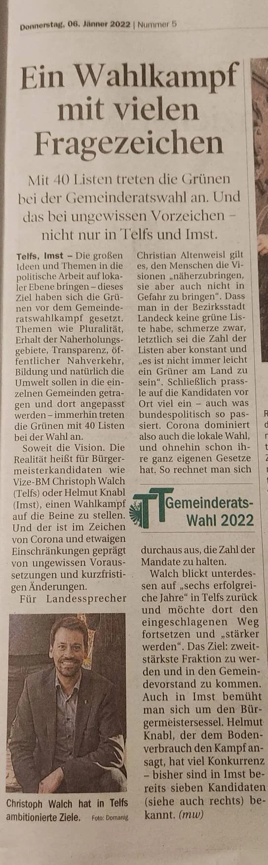 Ein Wahlkampf mit vielen Fragezeichen für die Grünen in den Gemeinden