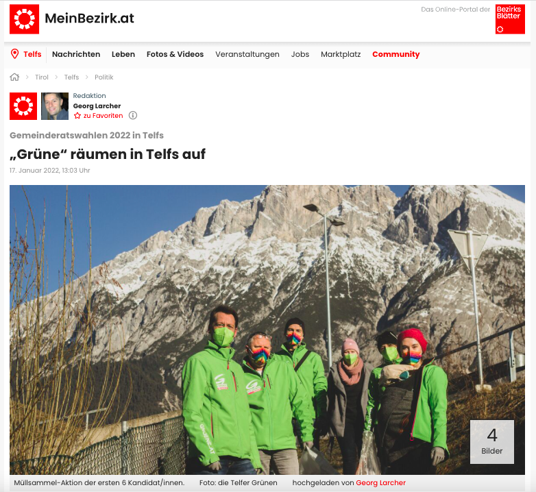 „Grüne“ räumen in Telfs auf