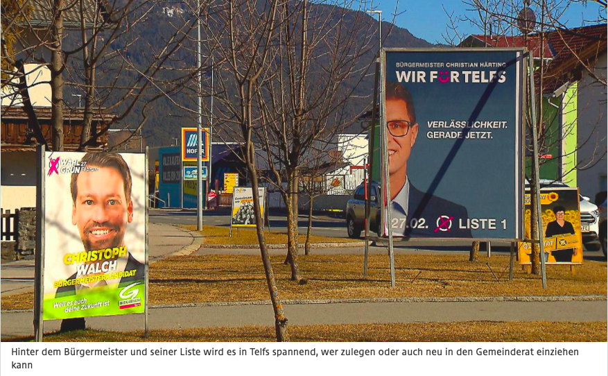 GR-Wahl Telfs: fünf Gegner für BM Härting