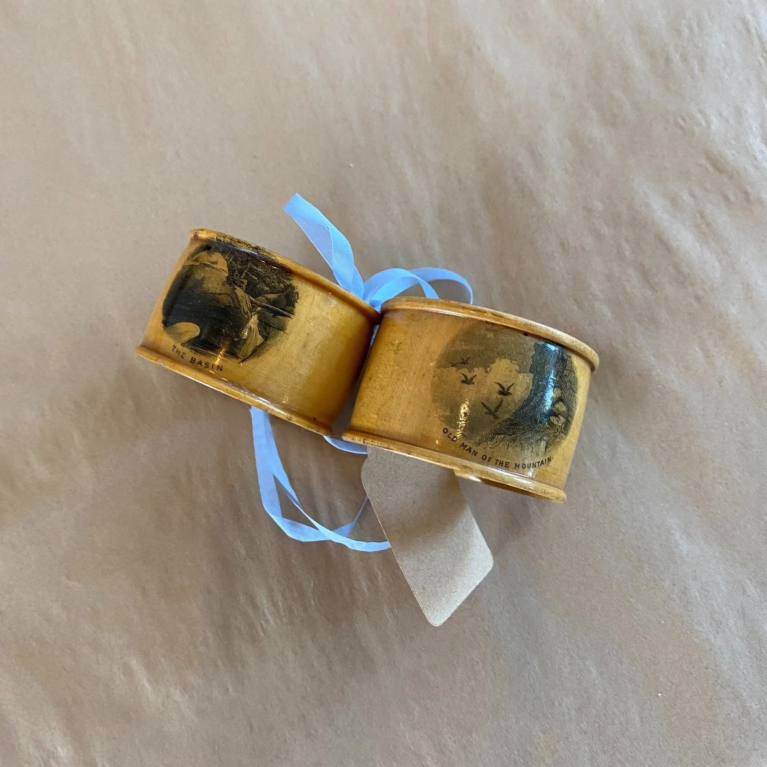 Antique White Mountain Souvenirs Napkin Rings