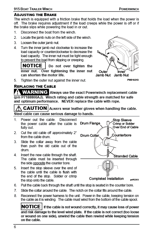 Model 915 Trailer Winch Manual 12V Boat Trailer Winch Powerwinch