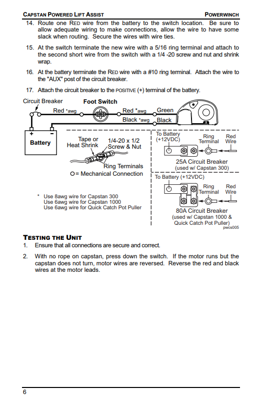 Capstan 1000/300/Quick Catch Pot Puller Manual 12V Powered Lift Assist Winch Powerwinch