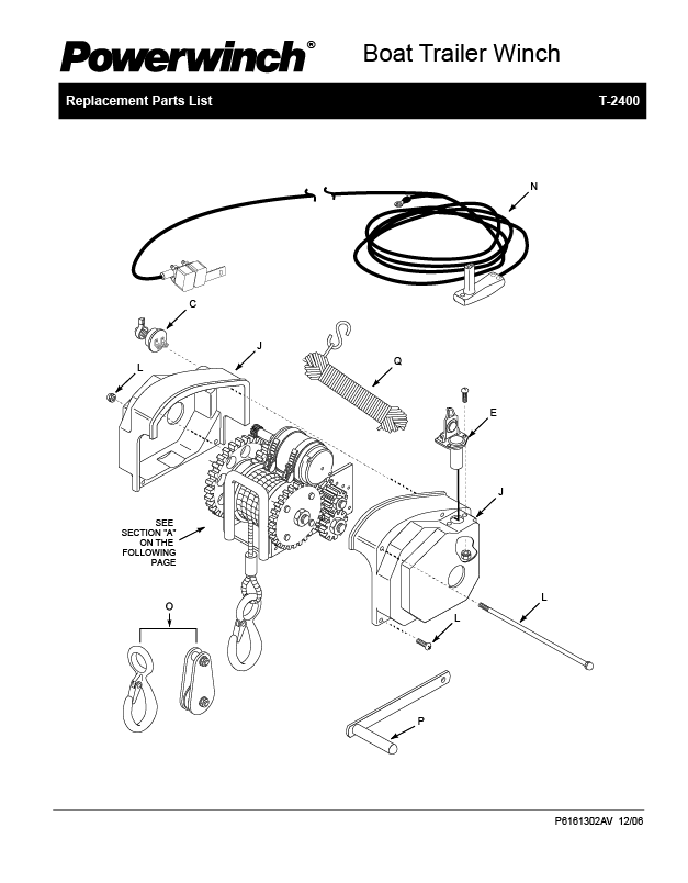 T2400 Trailer Winch Discontinued Winch Powerwinch