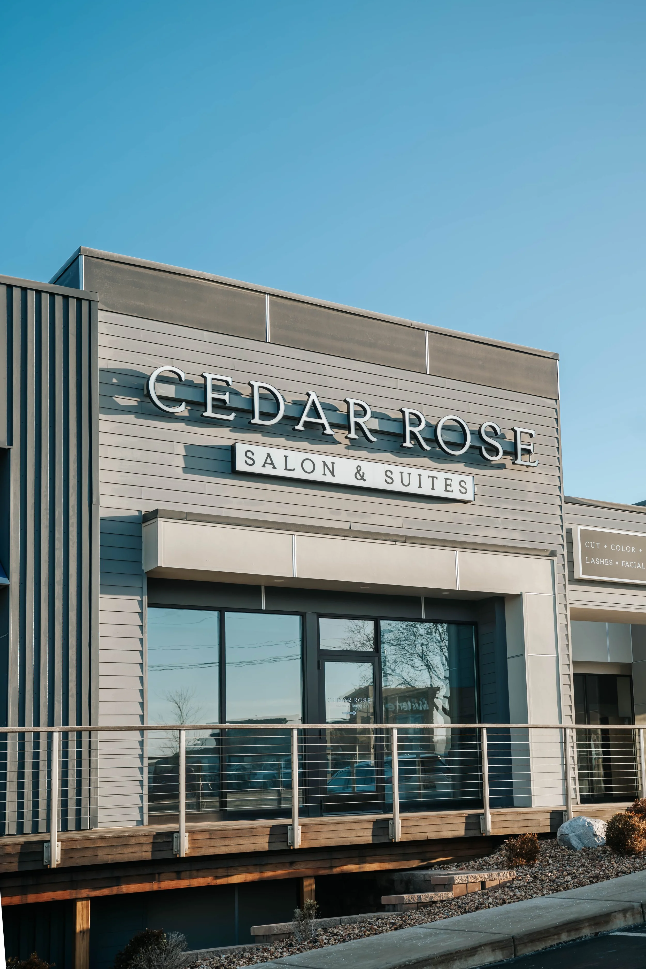 Cedar Rose Salon and Suites exterior storefront in Byron Center, MI