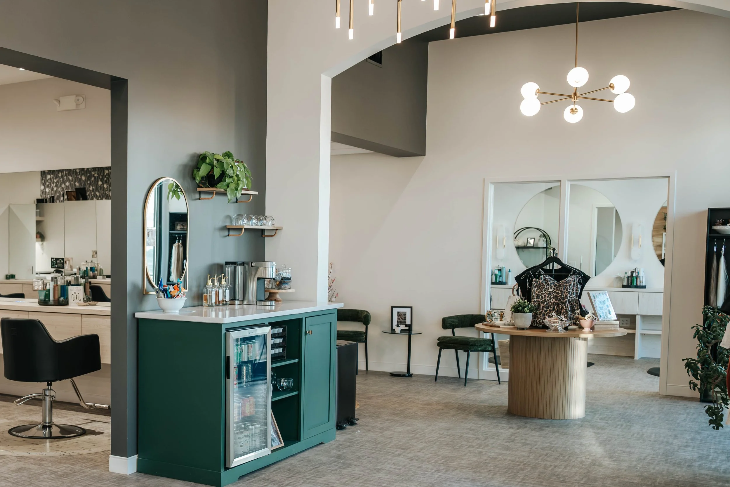 Professional hair salon interior at Cedar Rose Salon in Byron Center near US-131