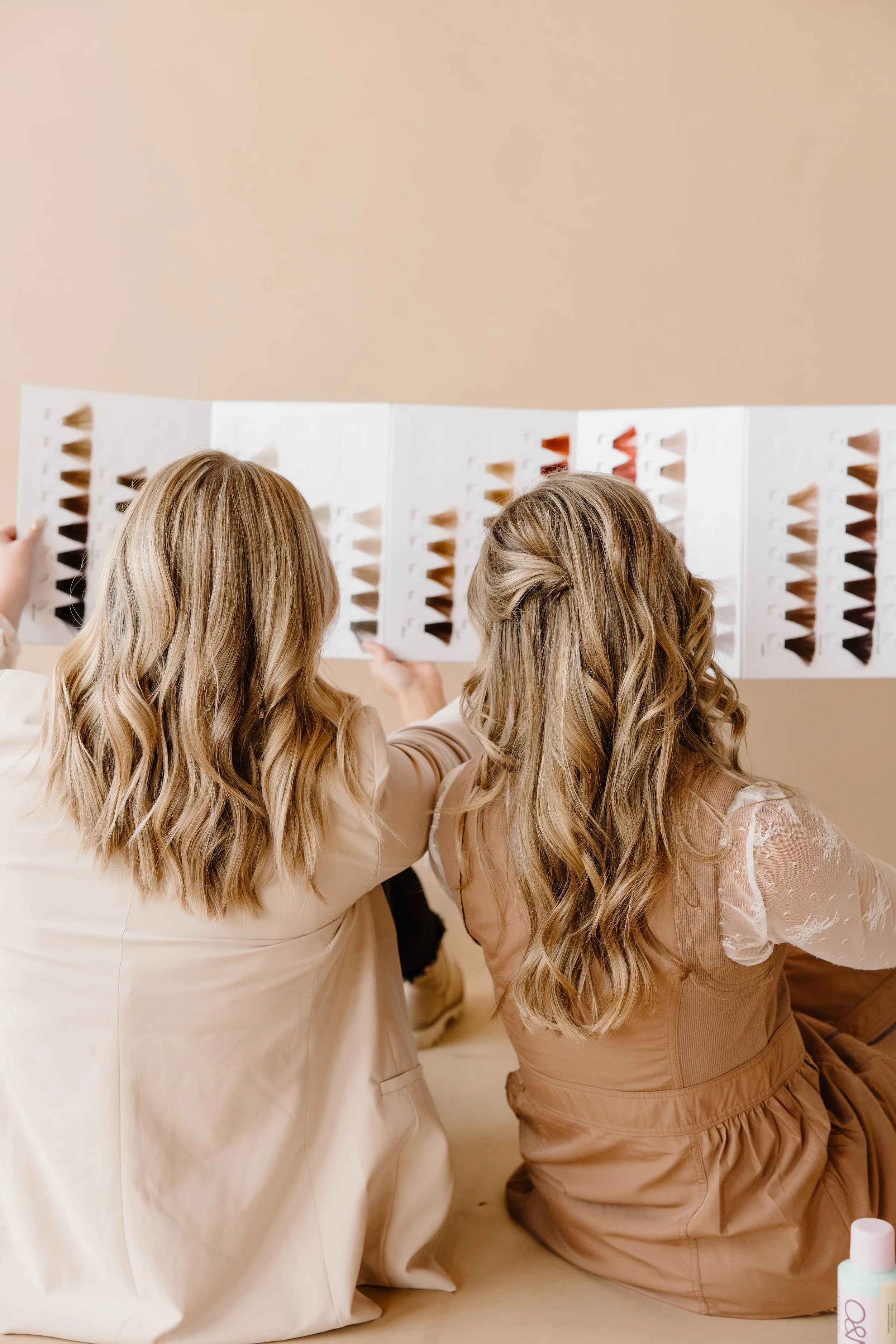 Permanent hair color application for full gray coverage at Cedar Rose Salon in Byron Center, MI"