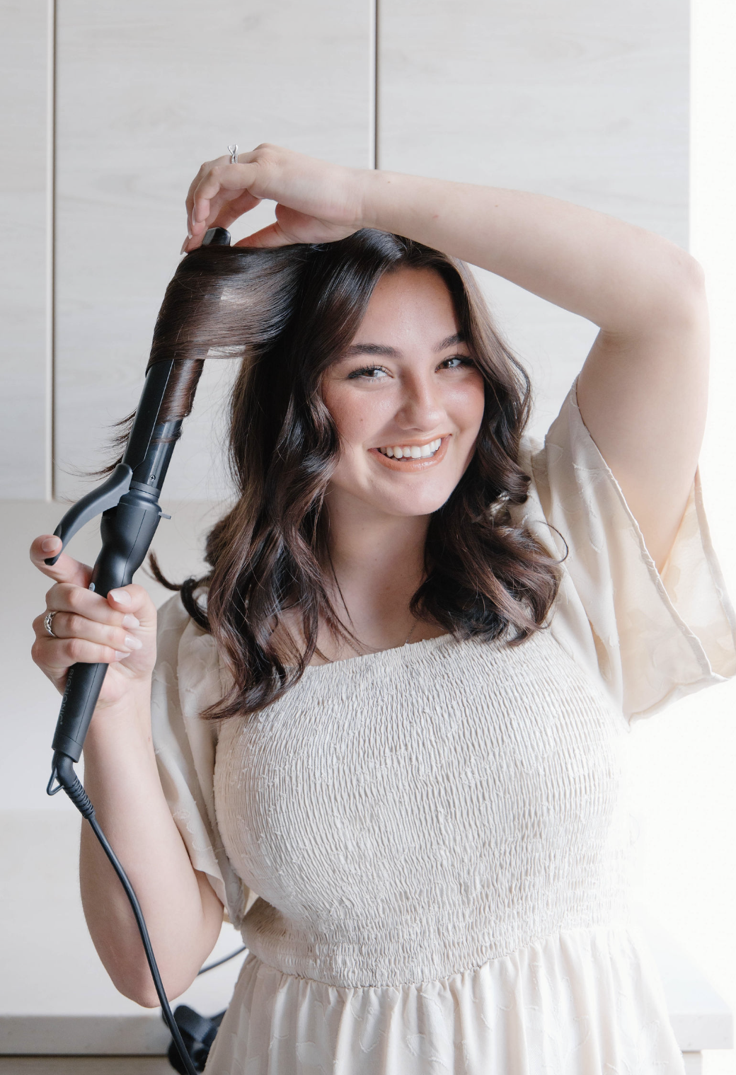 arm glazed balayage finish on brunette hair, Cedar Rose Salon & Suites