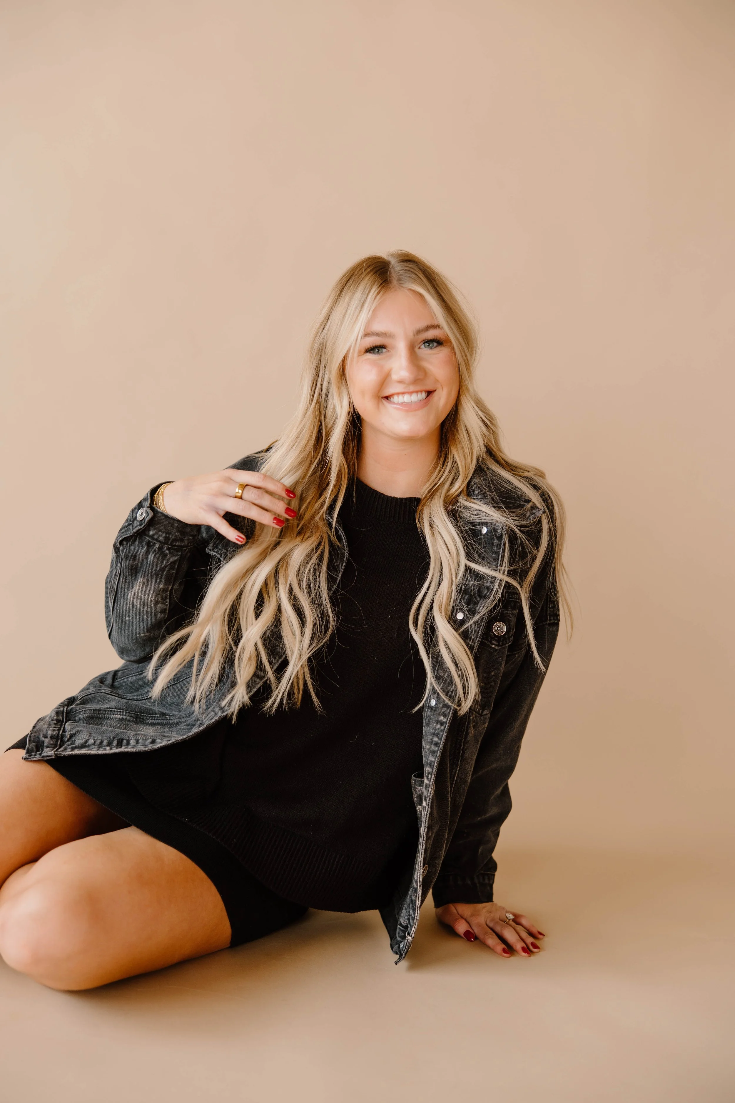 Healthy shiny hair after using Surface All-In conditioner in West Michigan salon