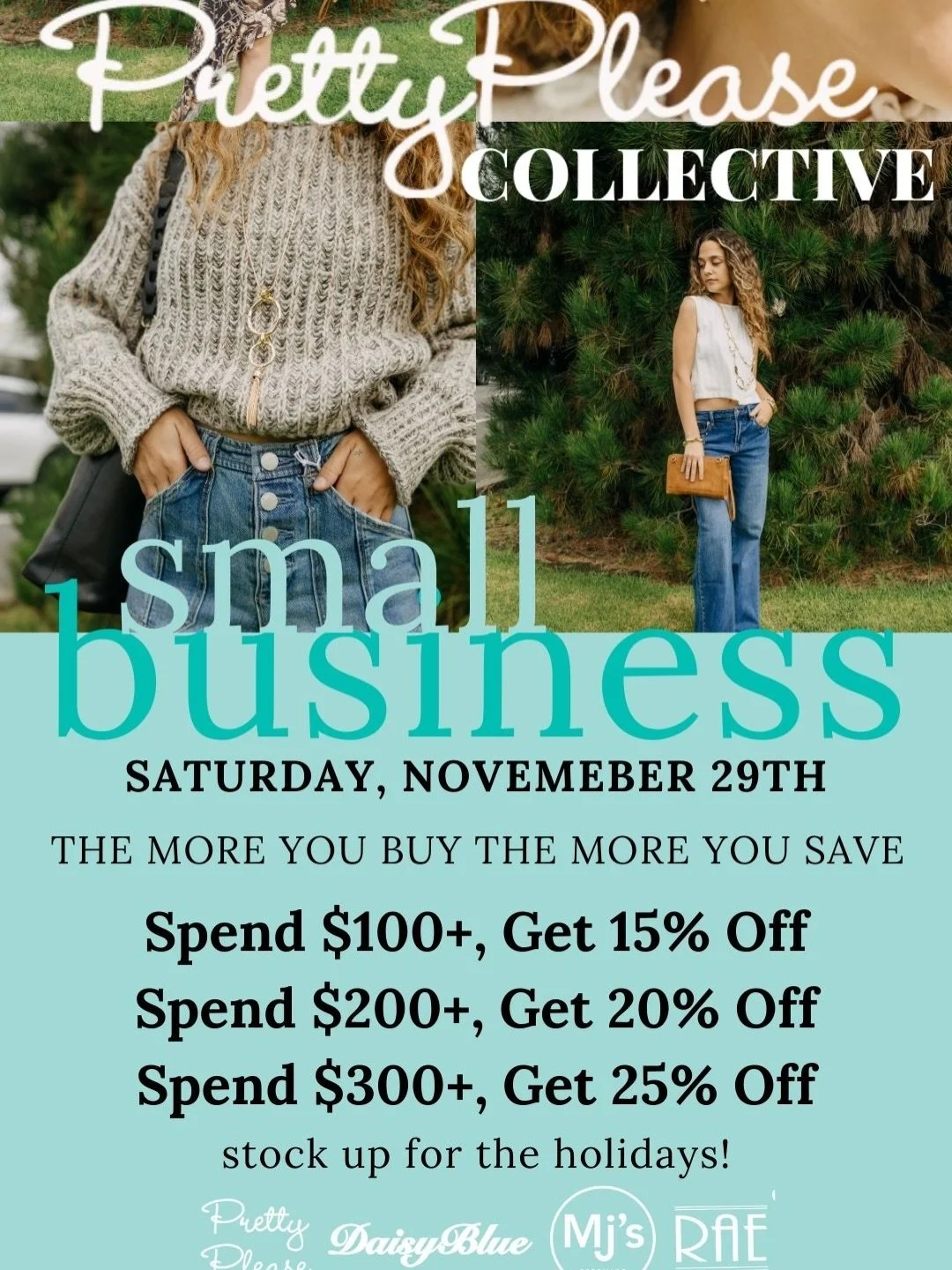 Don&rsquo;t worry if you missed out on today&rsquo;s sale!
We have special deals for small business Saturday 🎄❄️⛄️

#SmallBusinessSaturday #PrettyPlease #DaisyBlue #MJs #RAE