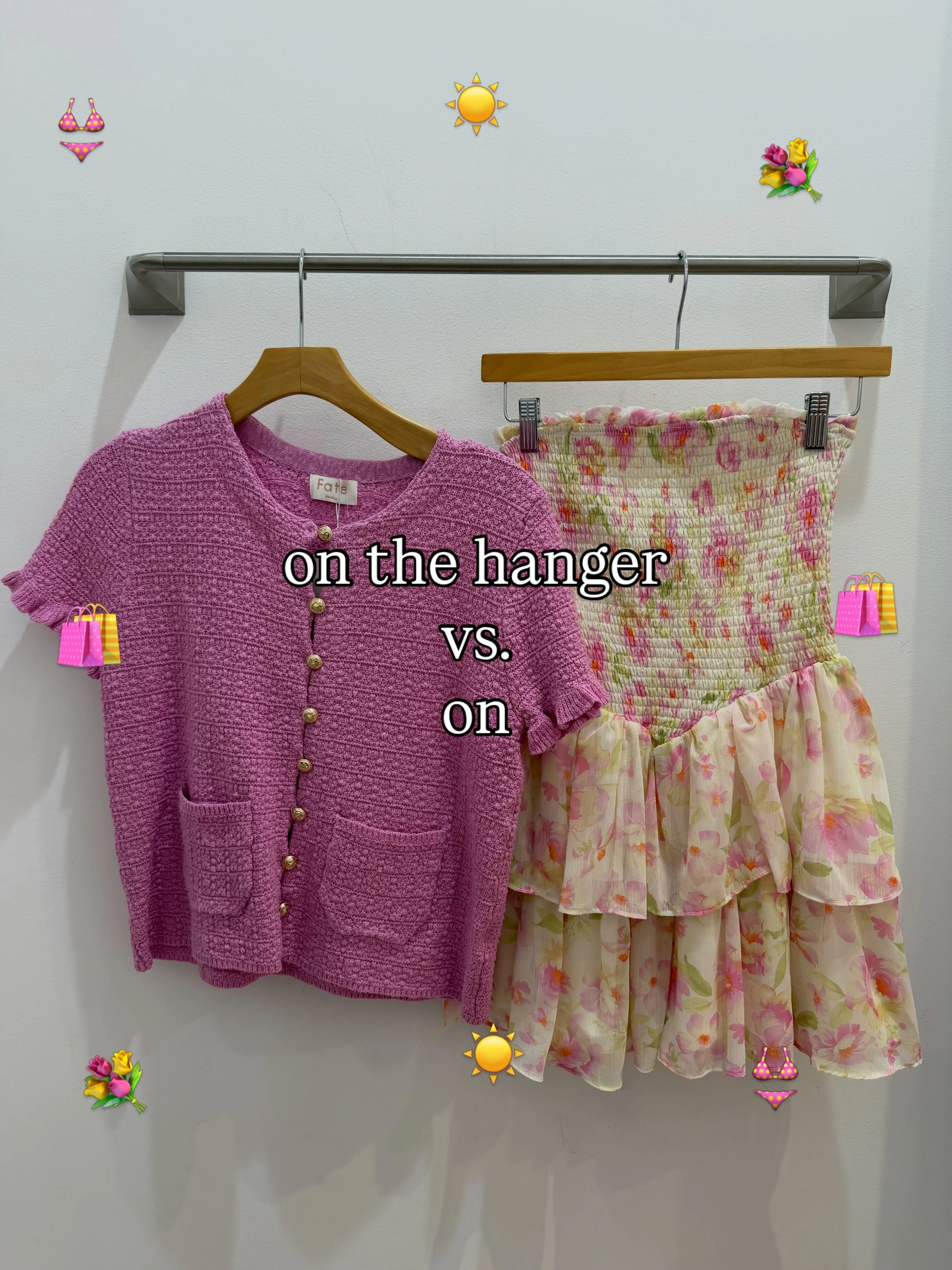 on the hanger vs on!! 🛍️☀️