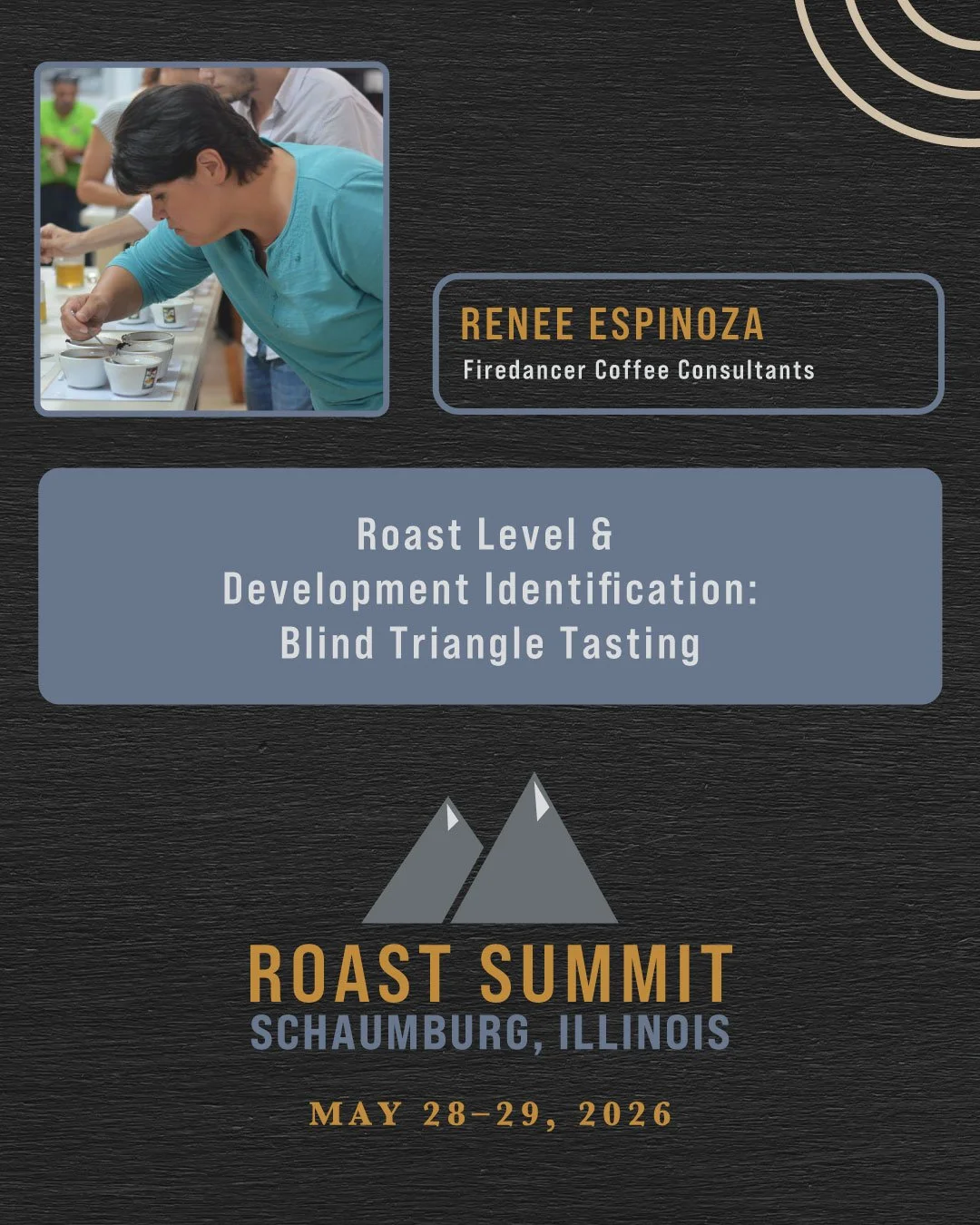 We're thrilled to have Renee Espinoza, Education Programs Manager at Firedancer Coffee Consultants, leading one of the most hands-on sessions at Roast Summit Chicago 2026.

Working in small teams, attendees will evaluate coffees roasted with differen