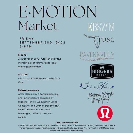 🌟 E&bull;MOTION MARKET 🌟

We have over 20 vendors joining us on Friday, September 2nd to celebrate our Grand Opening Weekend!!! Come enjoy complimentary drinks, delicious food, and amazing raffles as you shop local with us! 🛍