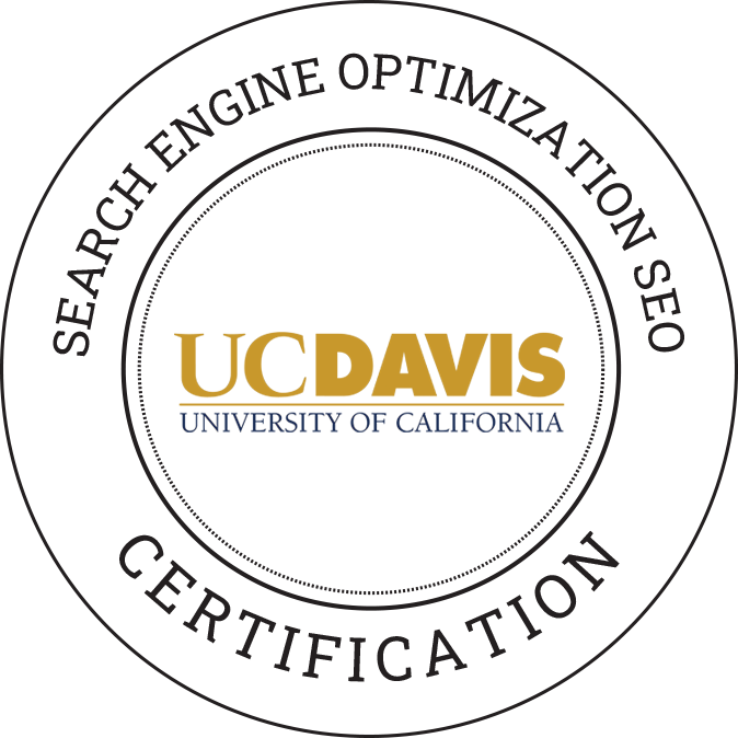 UCDavis University of California Search Engine Optimization Certification seal