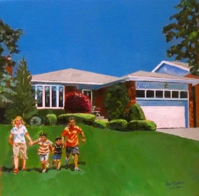  Loving our Toronto Home 
 
 Acrylic on canvas 
 
 12 x 12 inches   
 
 ©️ Barbara Muir  