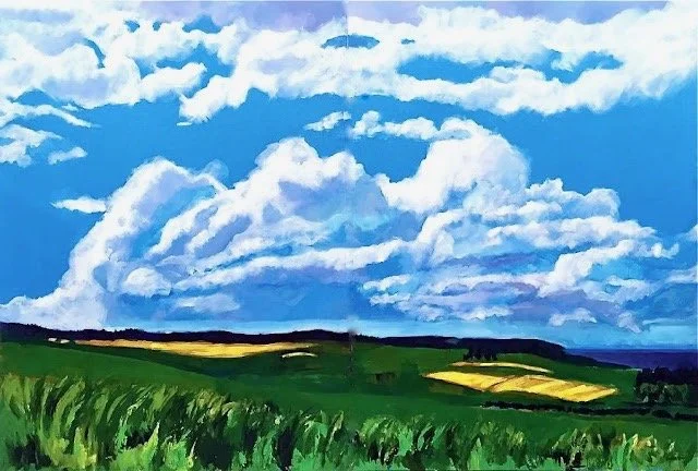  Heading home 
 
 Acrylic on 2 canvas panels 
 
 4 x 6 feet   
 
 ©️ Barbara Muir  