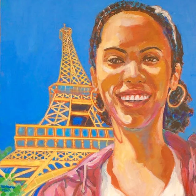 First stop Paris 
 
 Acrylic on canvas 
 
 30 x 30 inches 
 
 ©️ Barbara Muir