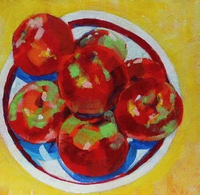 Macintosh Apples 
 
 Acrylic on canvas 
 
 8 x 8 inches   
 
 ©️ Barbara Muir