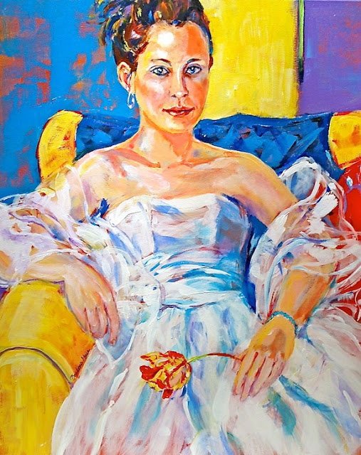  Before the Dance in the White Dress 
 
 Acrylic on canvas 
 
 36 x 24 inches   
 
 ©️ Barbara Muir  