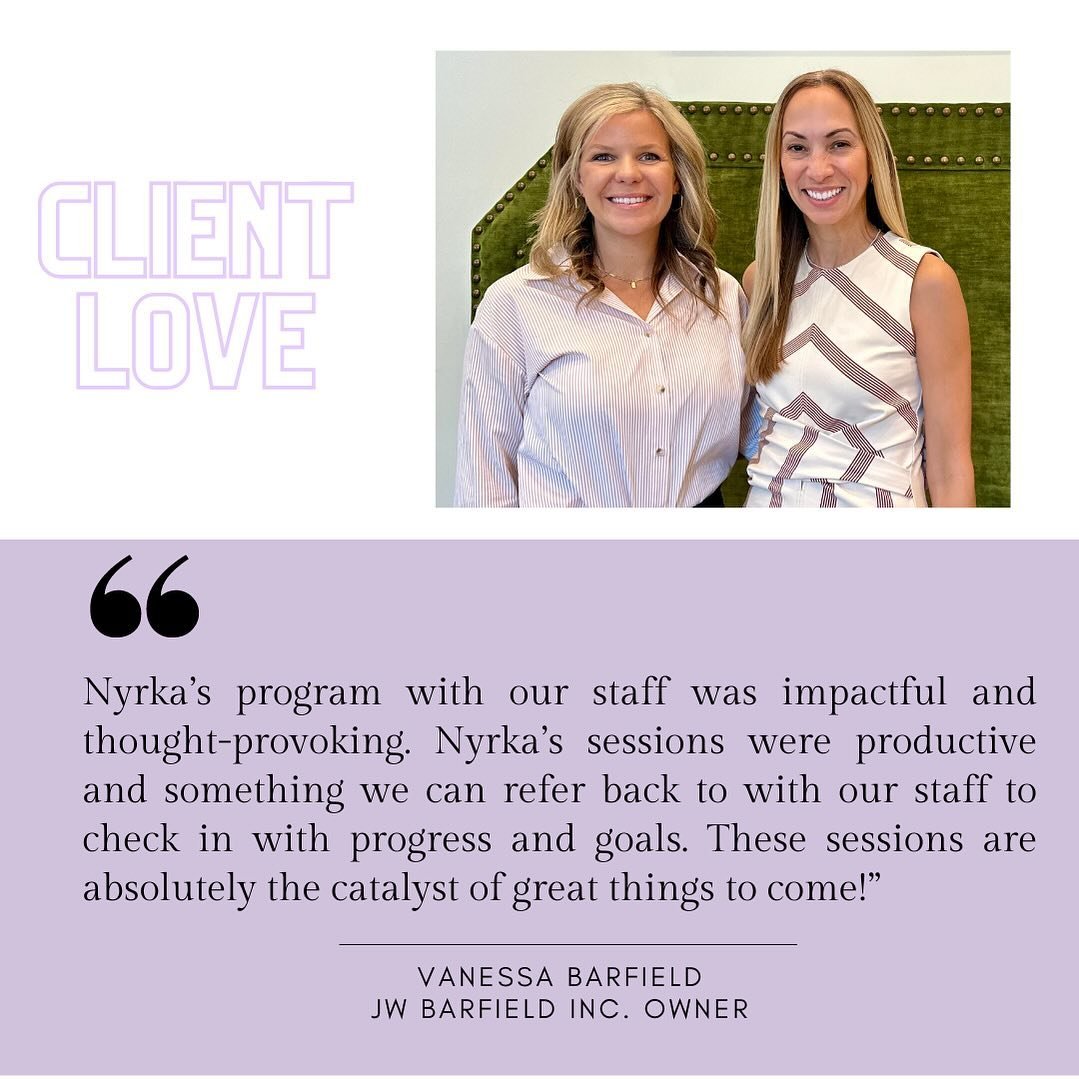 Love, love when clients are happy with the impact of customized training 🎉. Training directly affects your company culture and overall performance goals 🙌🏼. Thank you @the_vanessab for trusting me and for investing in your employees!
..
#reachyour