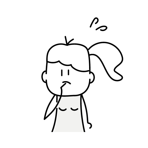 Cartoon image of a woman without confidence