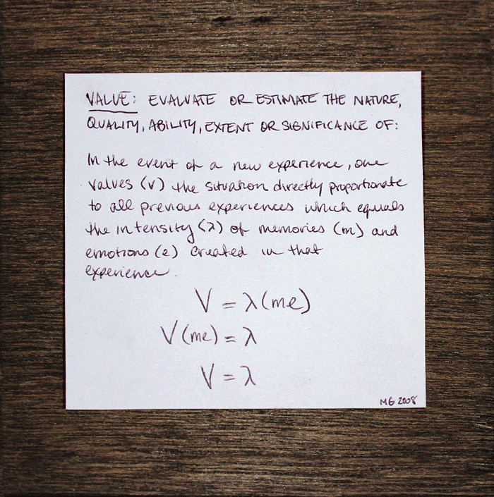 Value, 2008. 6x6"