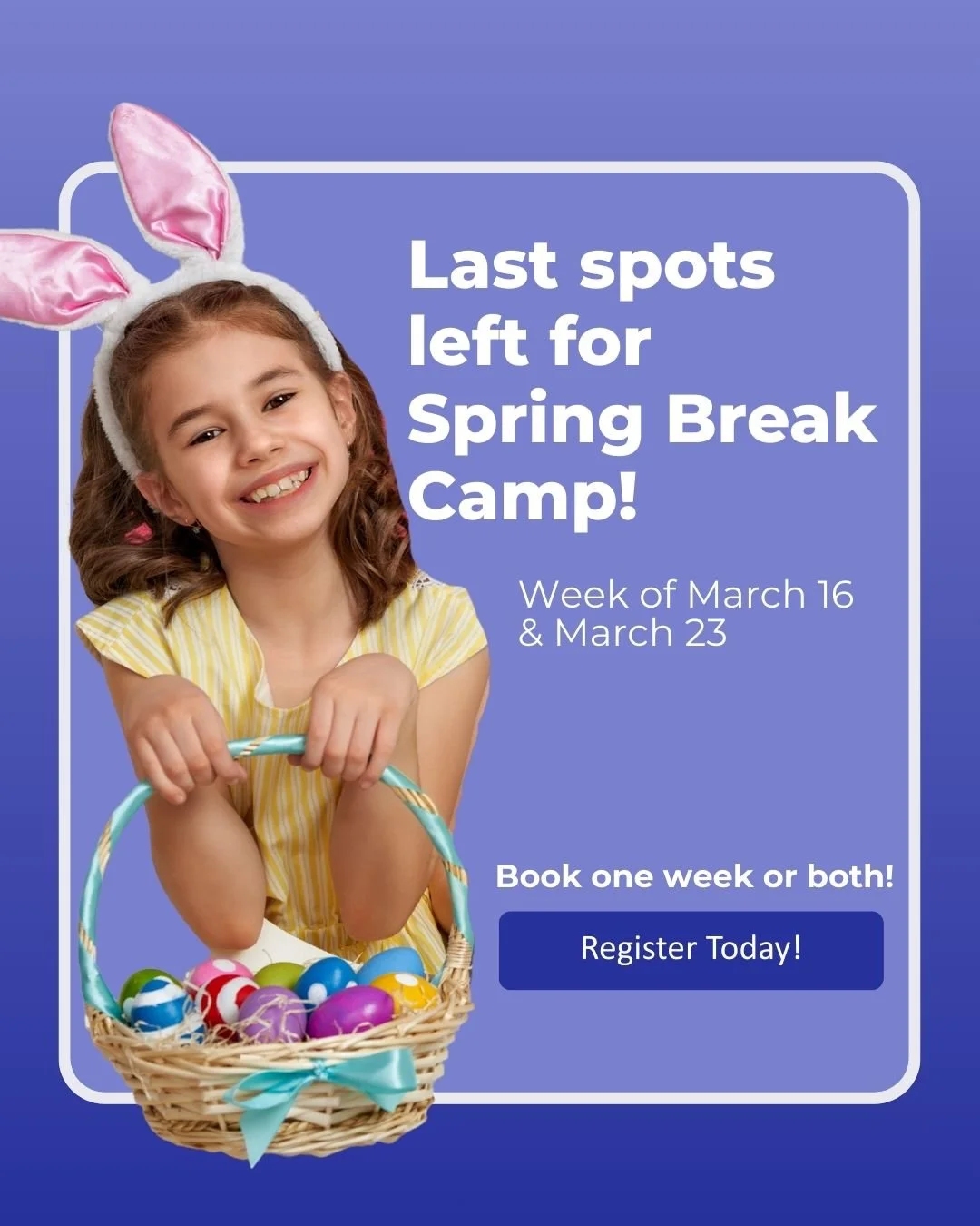 We have limited spots left in our Spring Break Camp at McKercher. A week of fun, friendship, and learning for your child in a safe, caring space.

Location: 6140 McKercher Avenue, Burnaby
Times: Monday - Friday / 8:30am - 5:30pm
Fee: $300 per week/ p