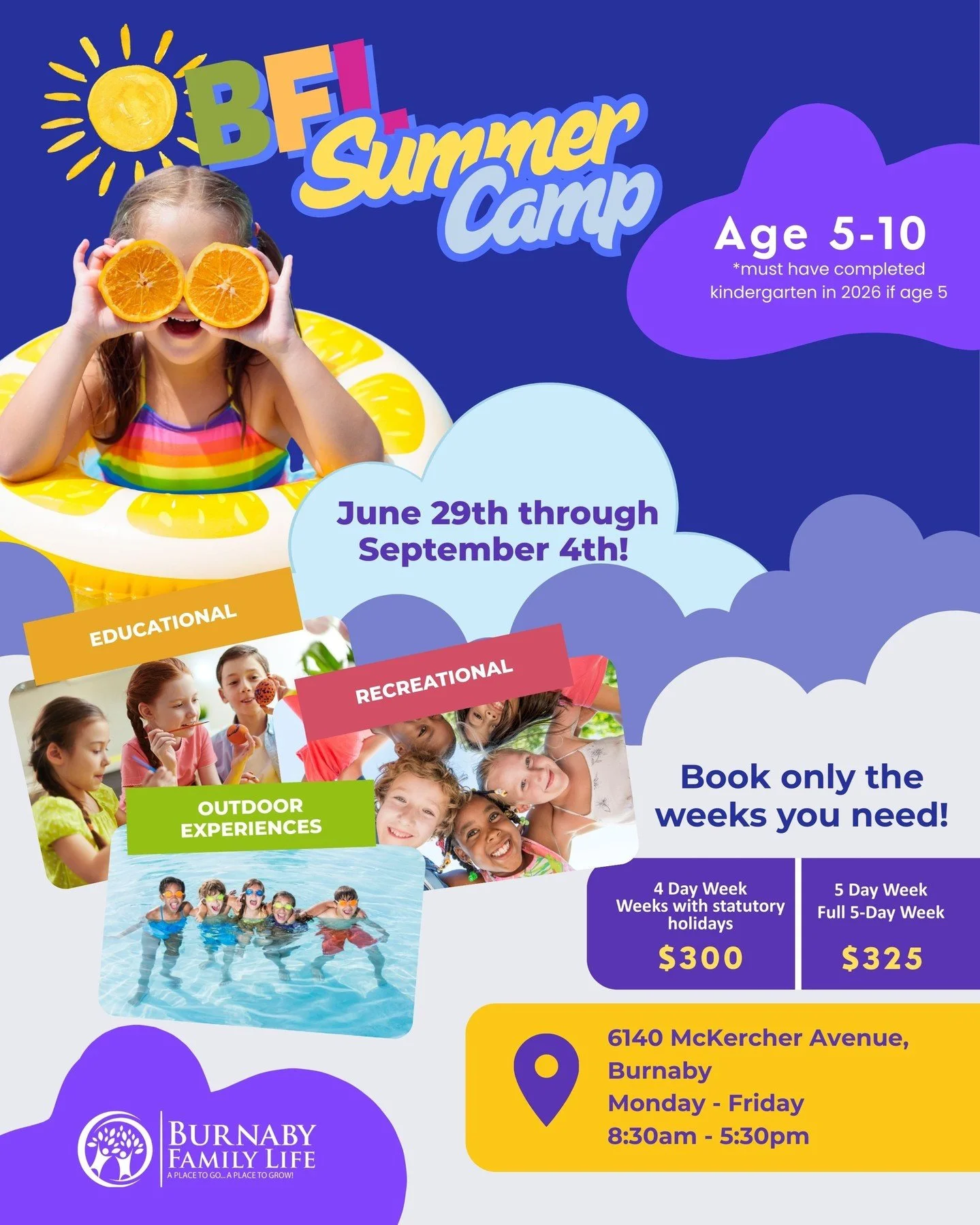 ☀️ Summer Camp registration is open!

BFL McKercher Summer Camp is back with 10 fun weeks (June 29&ndash;Sept 4) &mdash; and families can book only the weeks they need. Children can expect a mix of educational, recreational, and outdoor activities th